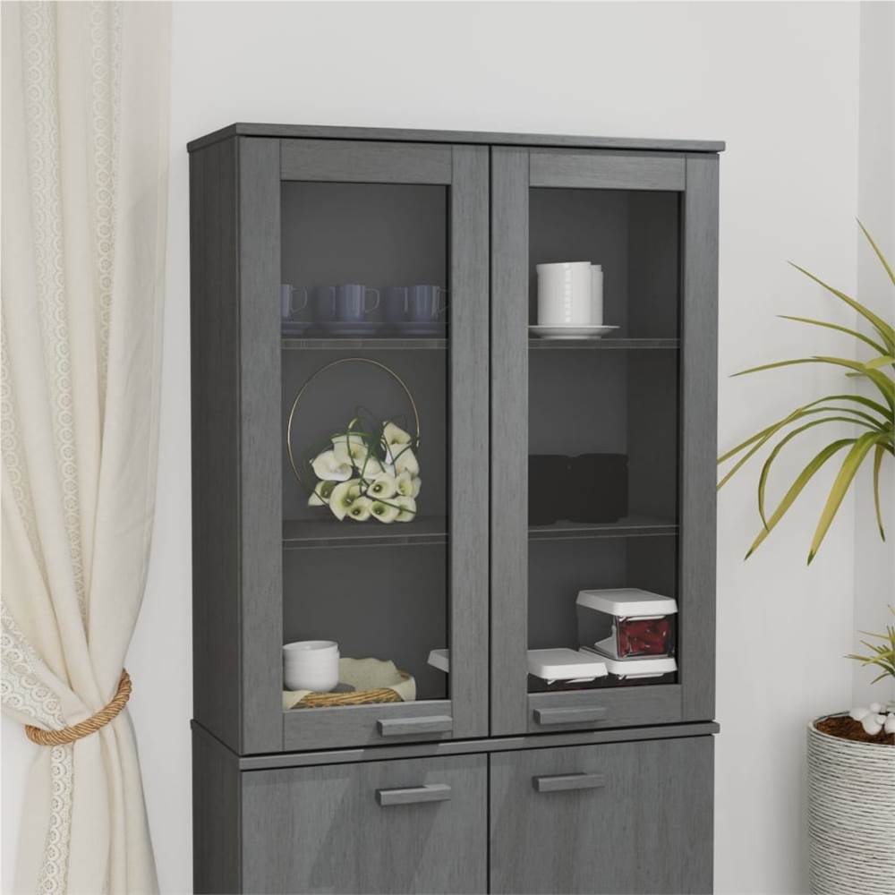 

Top for Highboard Dark Grey 85x35x100 cm Solid Wood Pine