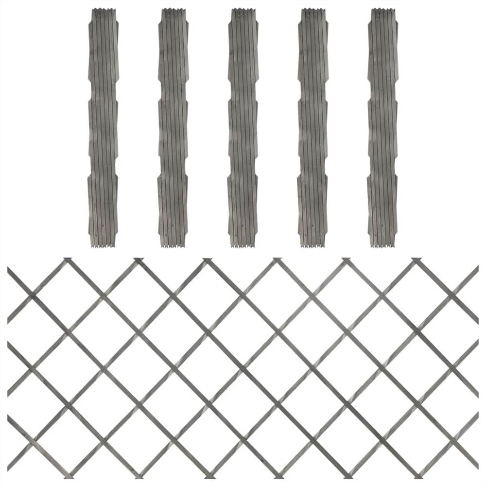 

Trellis Fences 5 pcs Grey Solid Firwood 180x80 cm