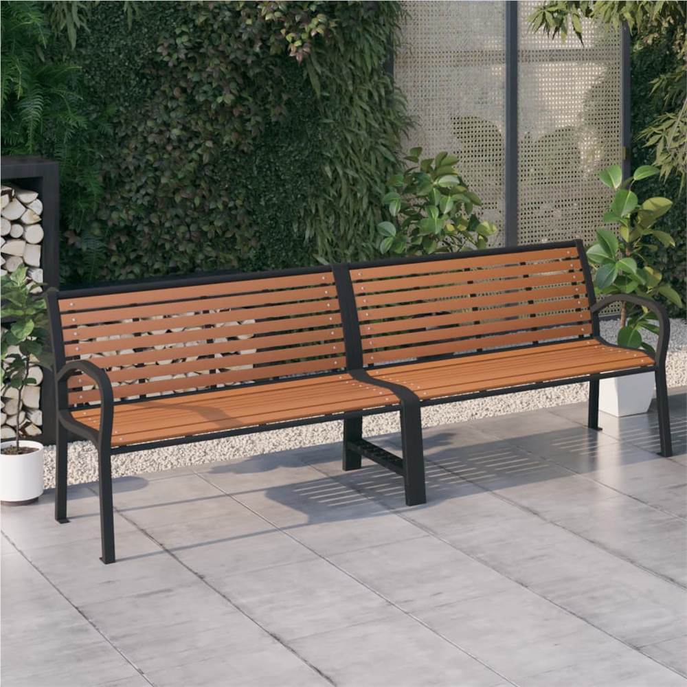 

Twin Garden Bench 251 cm Steel and WPC