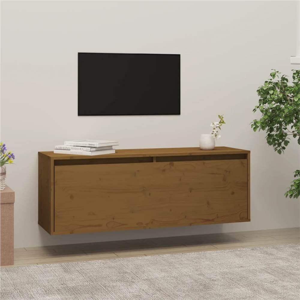 

Wall Cabinet Honey Brown 100x30x35 cm Solid Wood Pine