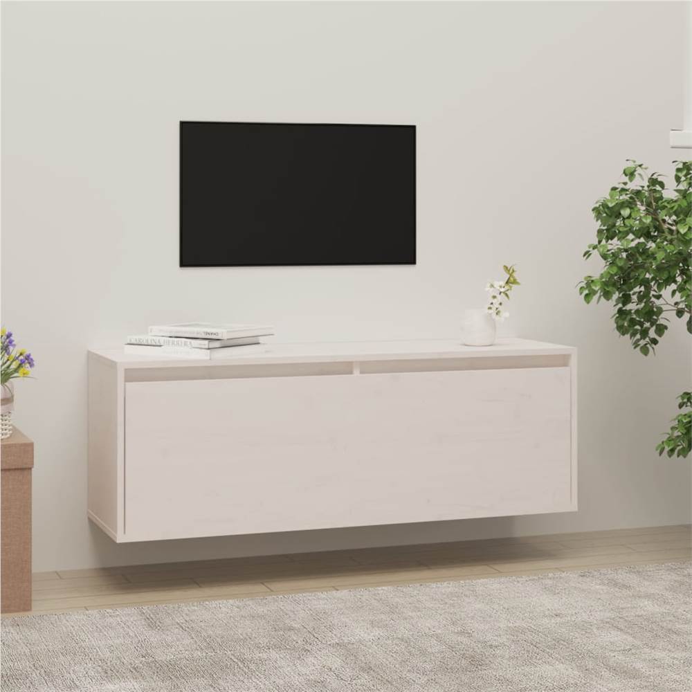 

Wall Cabinet White 100x30x35 cm Solid Wood Pine