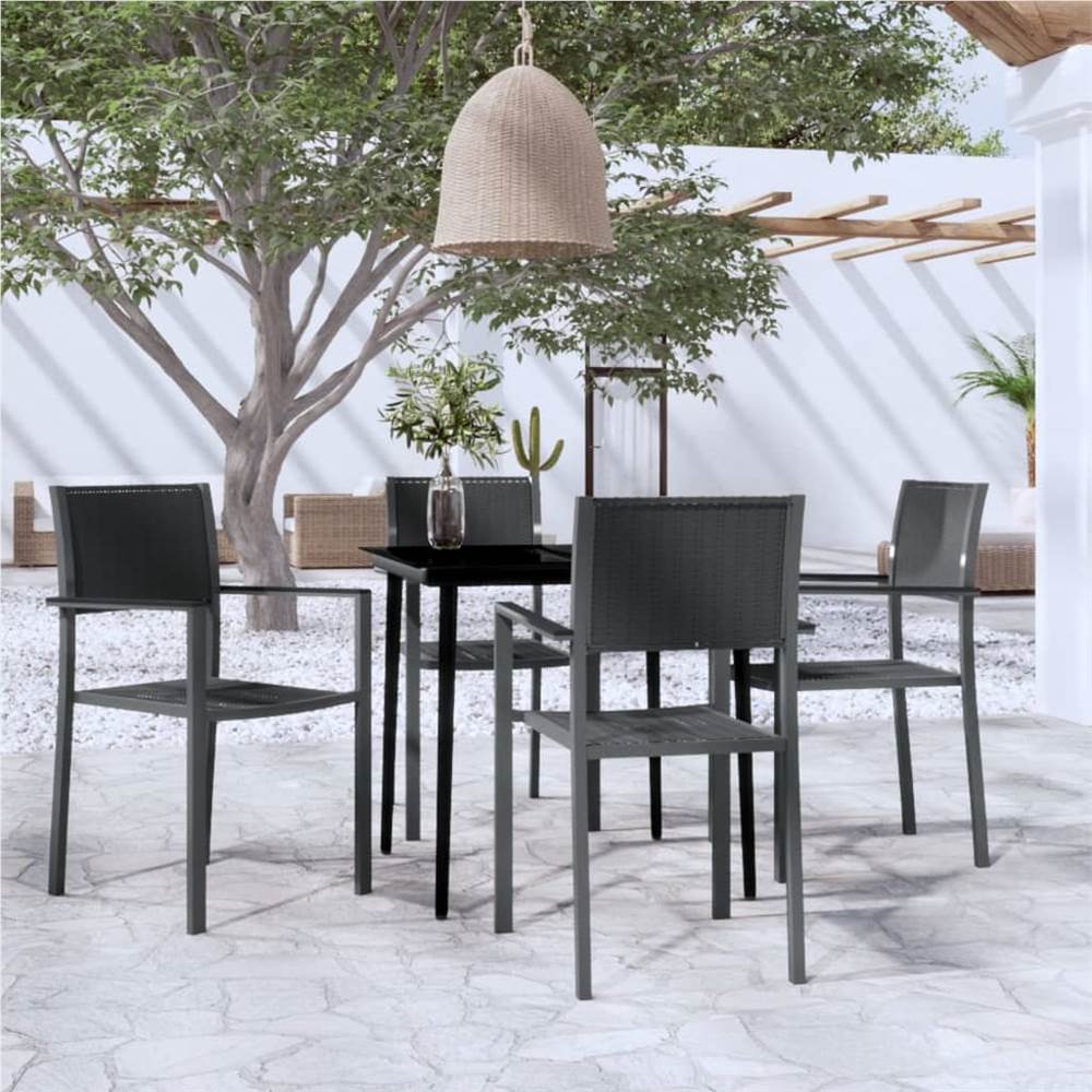 

5 Piece Garden Dining Set Black