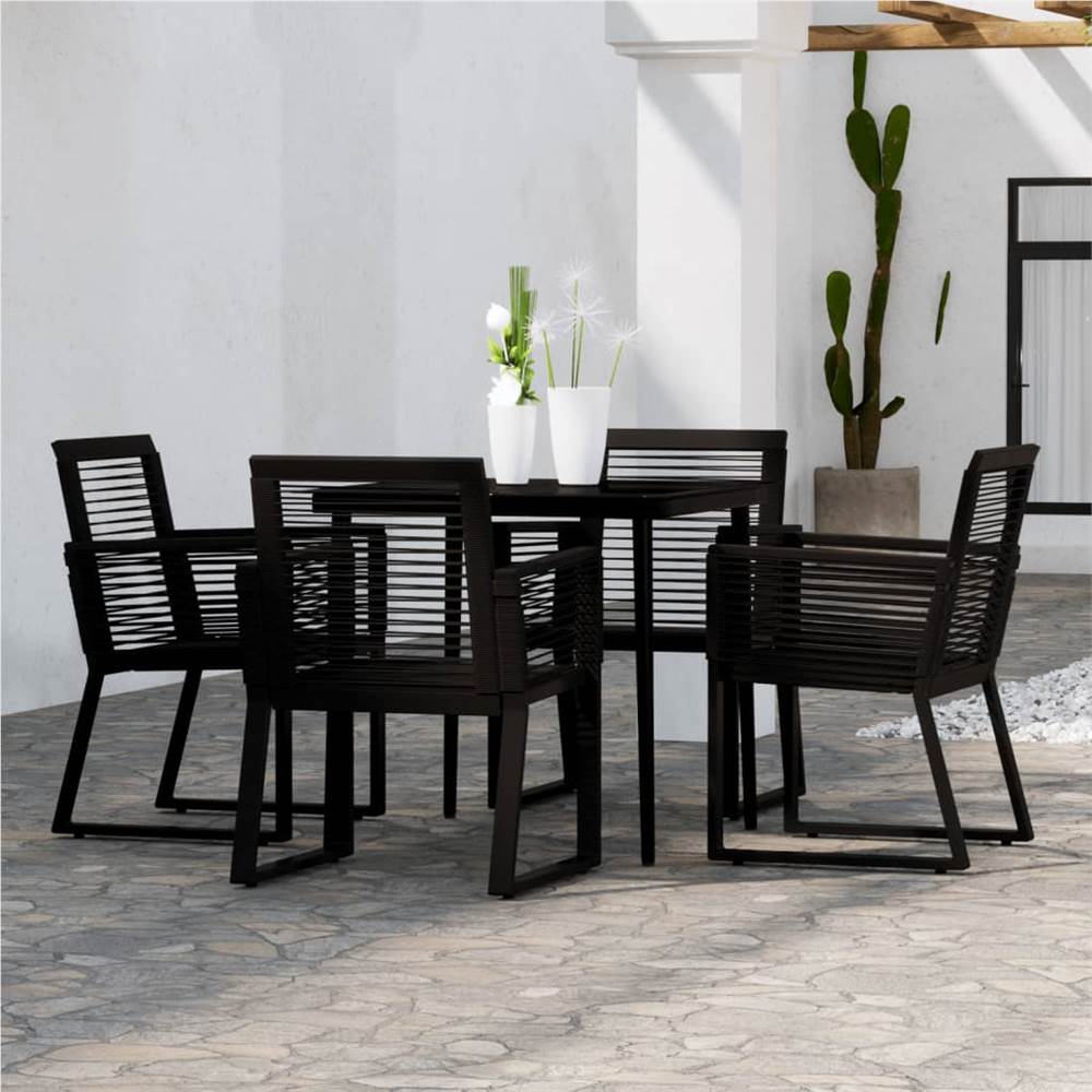 

5 Piece Garden Dining Set Black