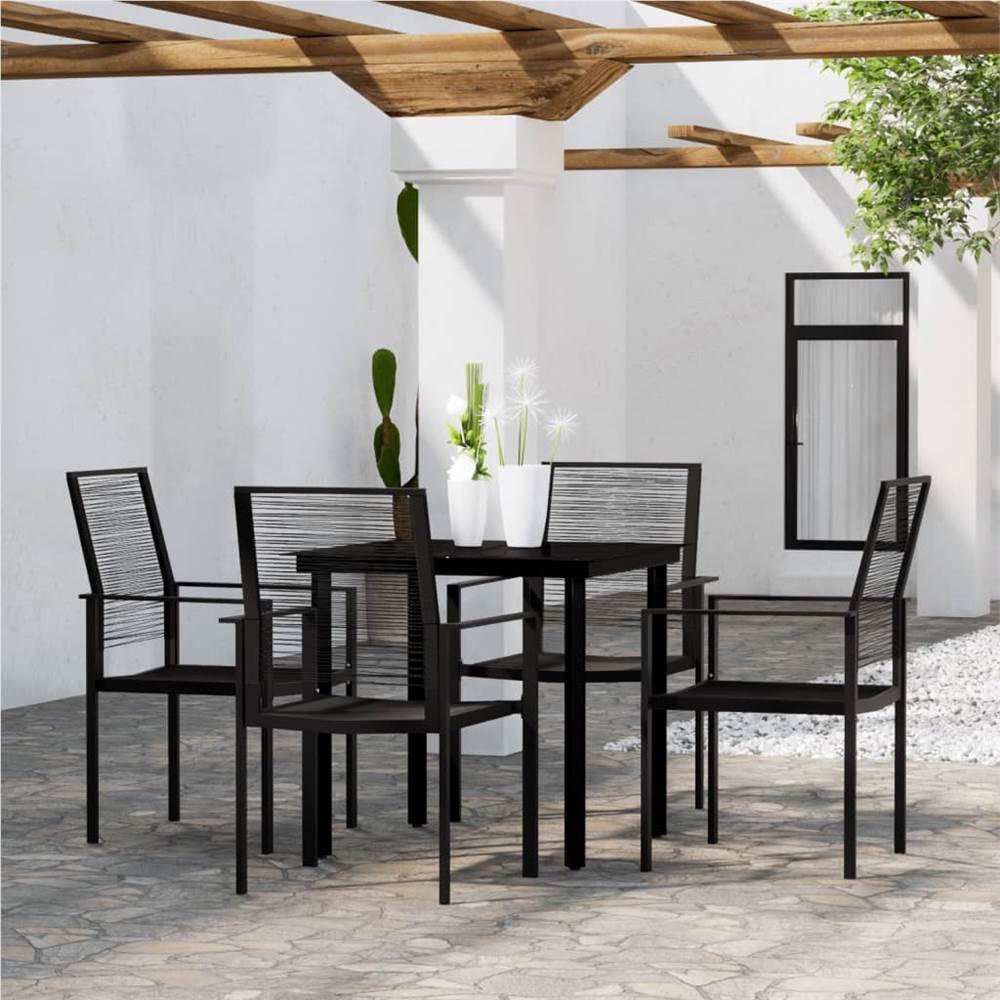 

5 Piece Garden Dining Set Black