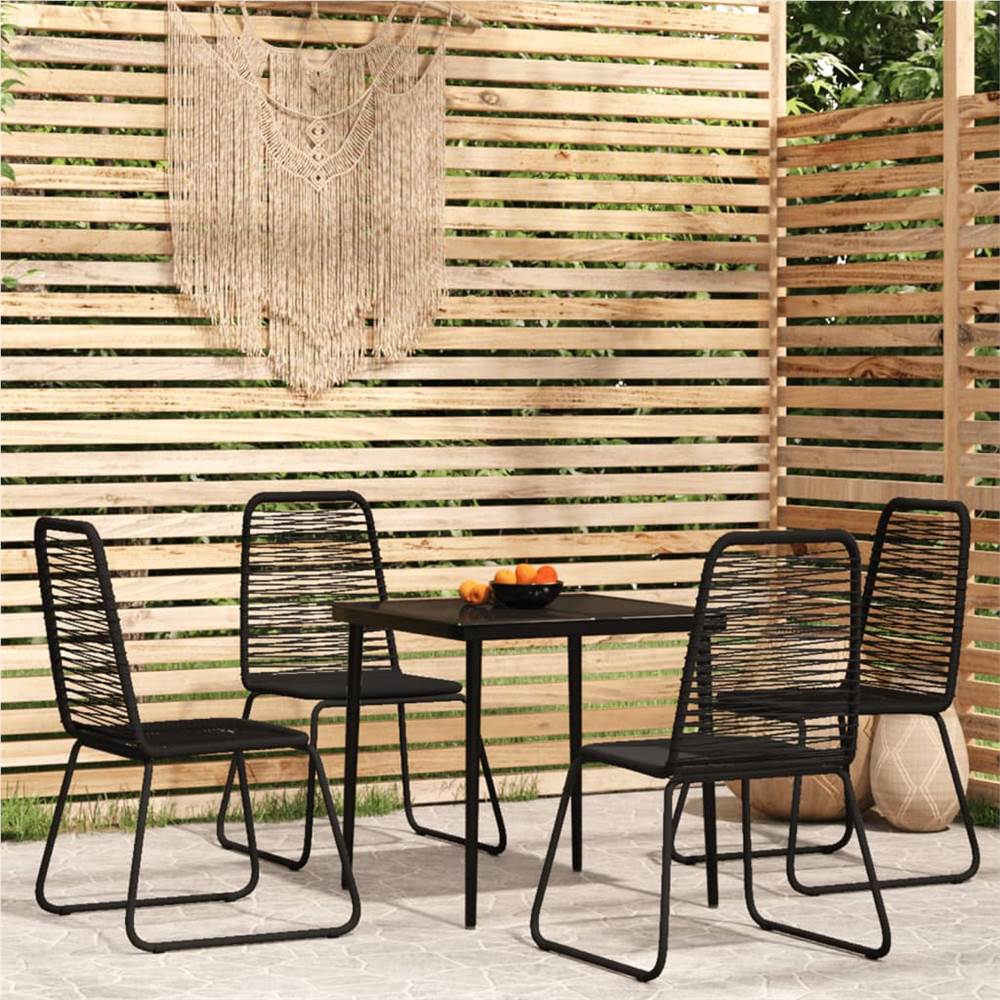 

5 Piece Garden Dining Set Black