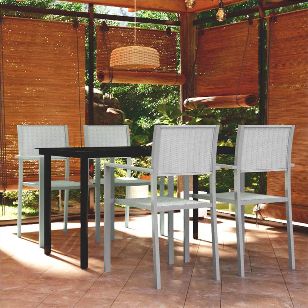 

5 Piece Garden Dining Set White