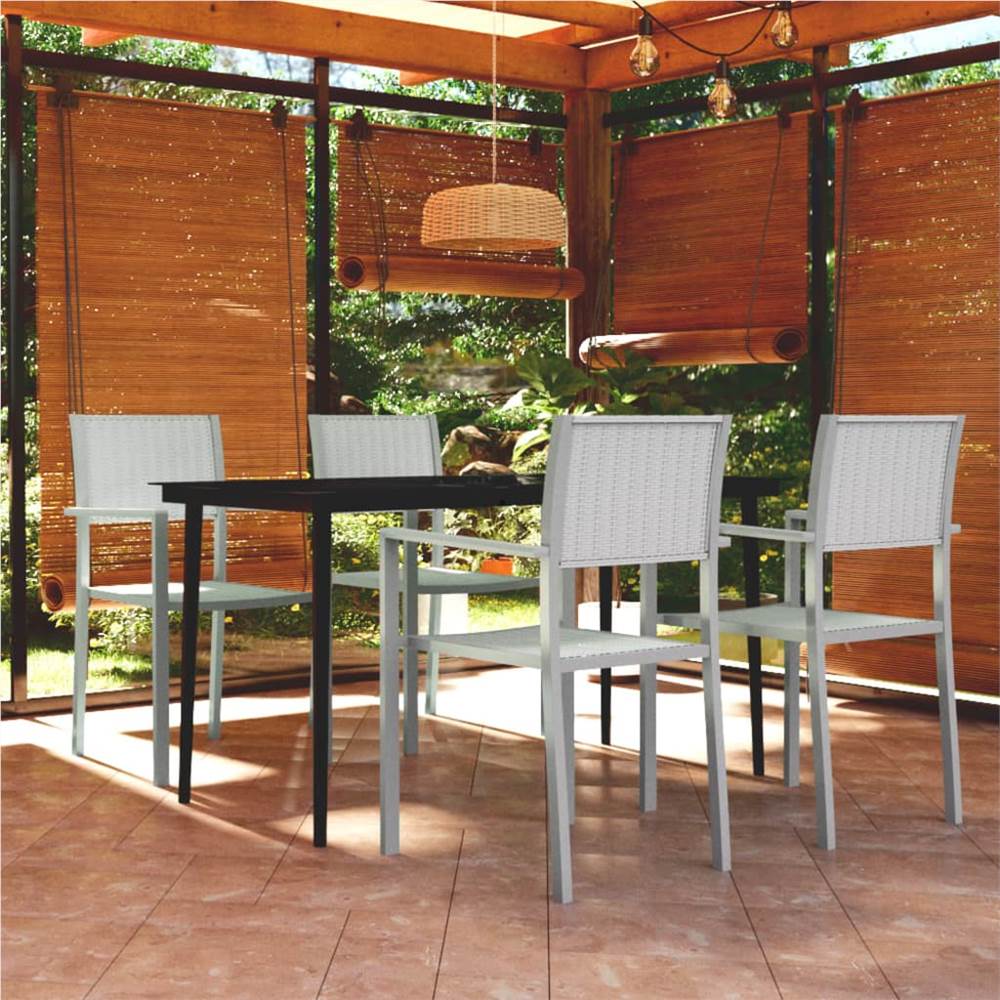 

5 Piece Garden Dining Set White