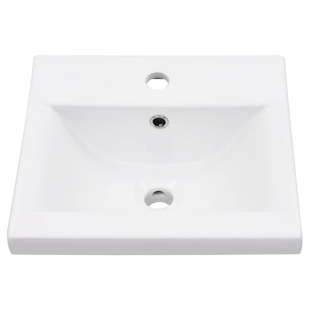 Bathroom Washbasin Frame with Built-in Basin White Iron