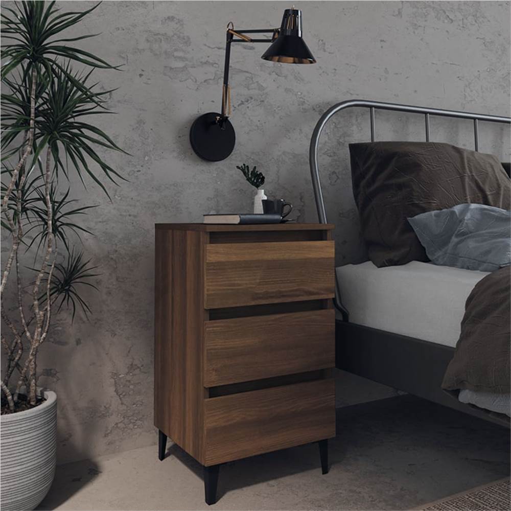 

Bed Cabinets with Metal Legs 2 pcs Brown Oak 40x35x69 cm