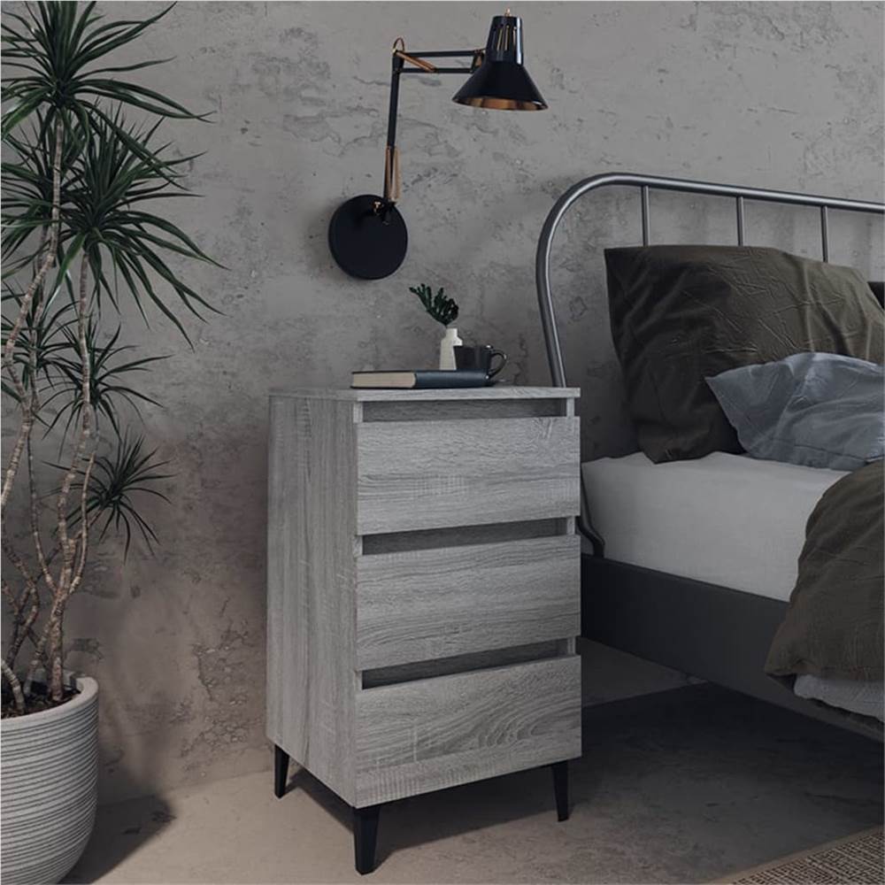 

Bed Cabinets with Metal Legs 2 pcs Grey Sonoma 40x35x69 cm