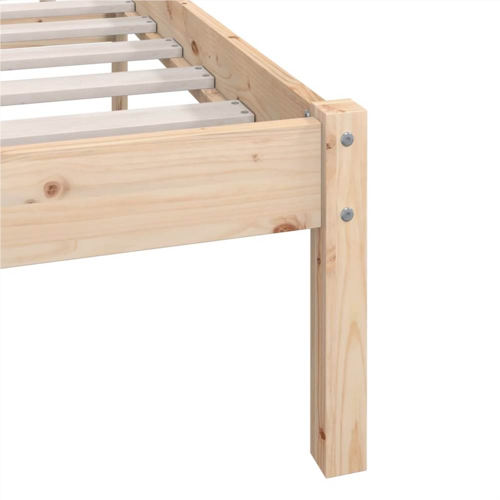 Bed Frame Solid Wood Pine 120x200 cm Small Double