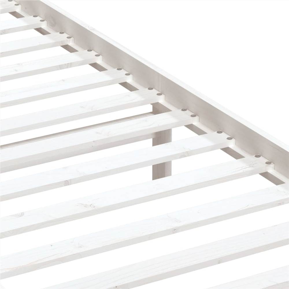 Bed Frame White Solid Wood 90x200 cm 3FT Single