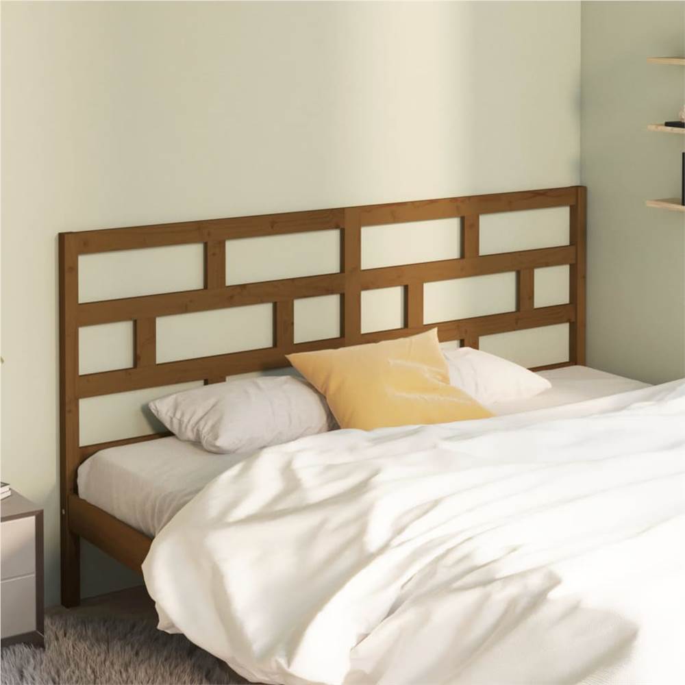 Bed Headboard Honey Brown 206x4x100 cm Solid Wood Pine