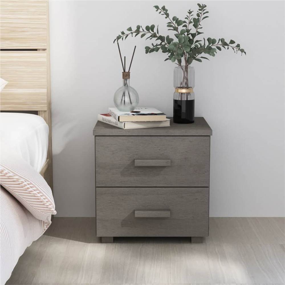 

Bedside Cabinet Light Grey 40x35x44.5 cm Solid Pinewood