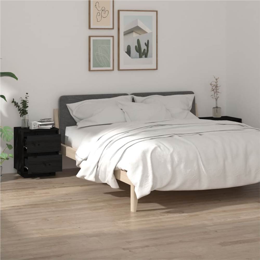 

Bedside Cabinets 2 pcs Black 40x35x50 cm Solid Wood Pine