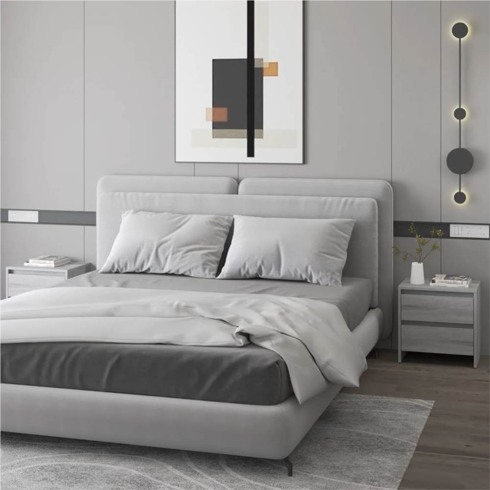 Bedside Cabinets 2 pcs Grey Sonoma 45x34.5x44.5 cm Chipboard
