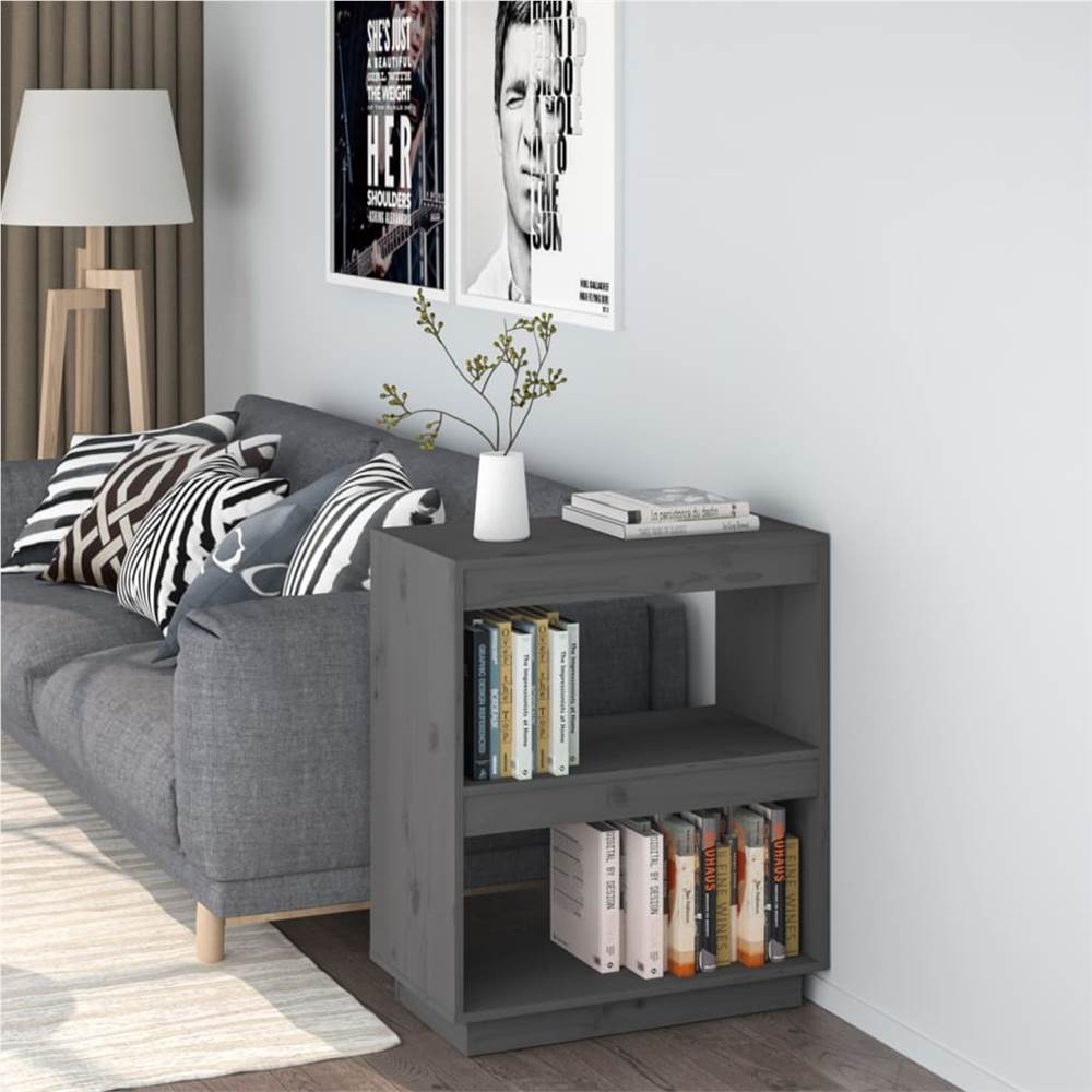 

Book Cabinet Grey 60x35x71 cm Solid Wood Pine