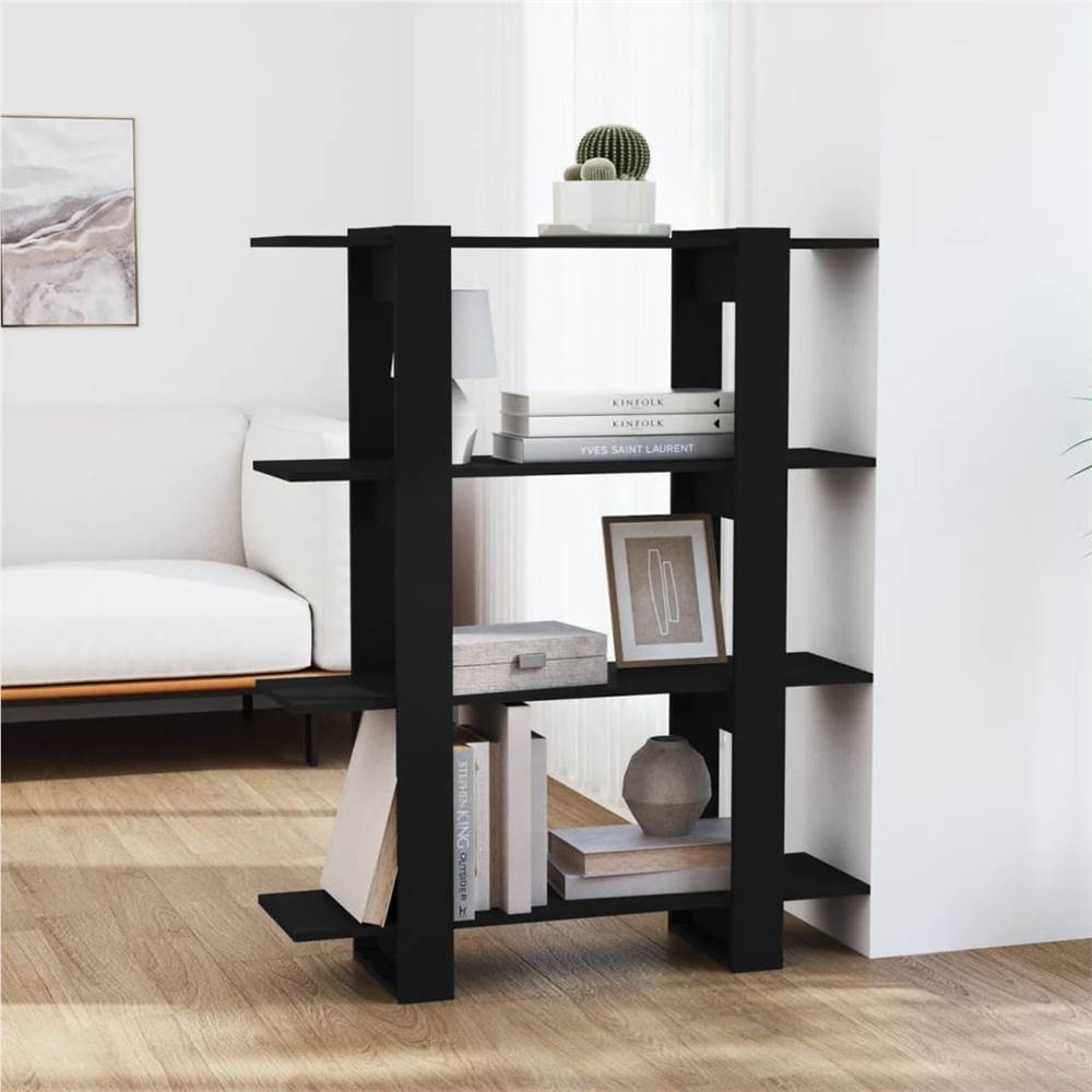 

Book Cabinet/Room Divider Black 100x30x123.5 cm