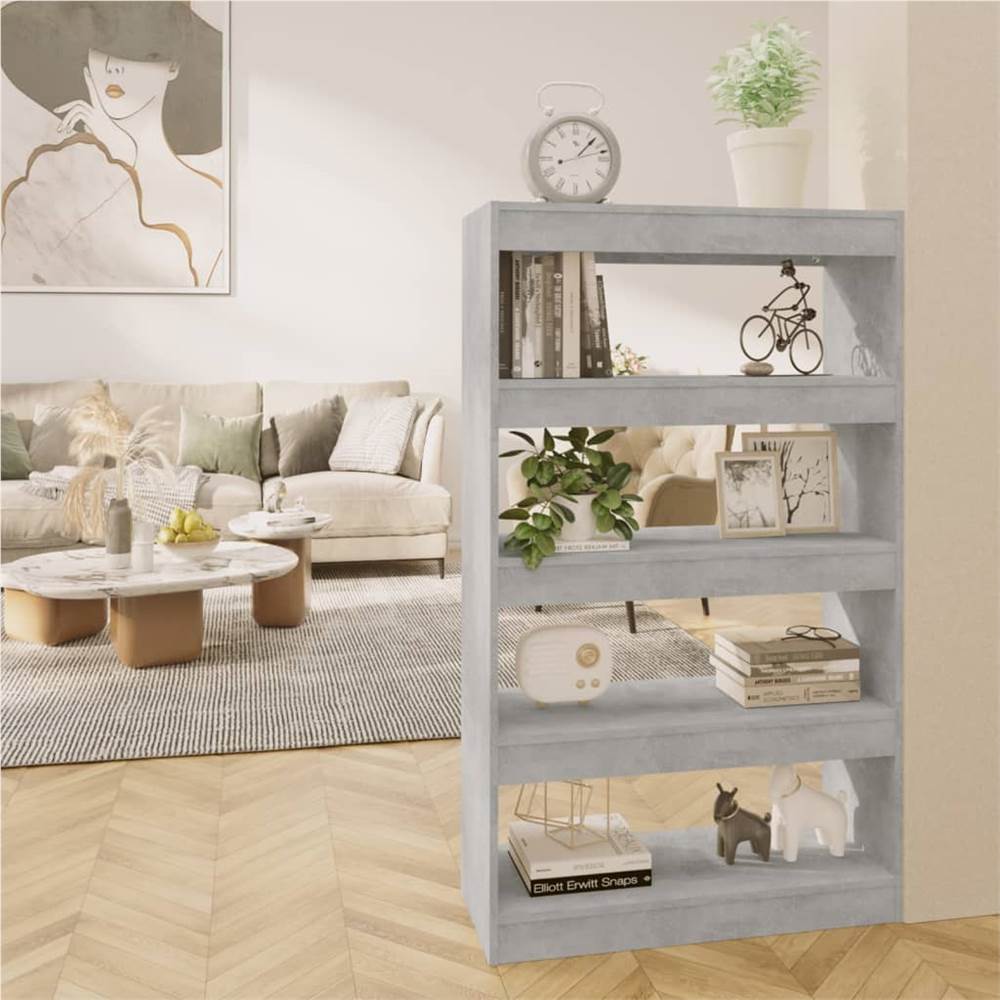 Book Cabinet/Room Divider Concrete Grey 80x30x135 cm Chipboard