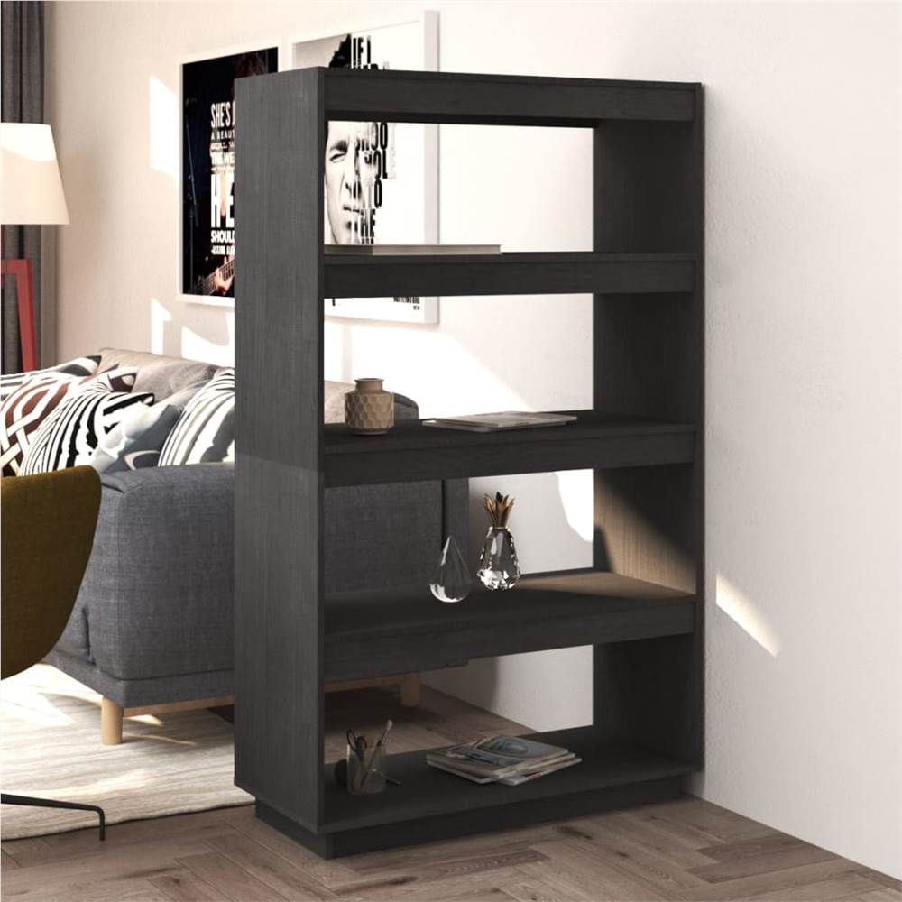 

Book Cabinet/Room Divider Grey 80x35x135 cm Solid Pinewood