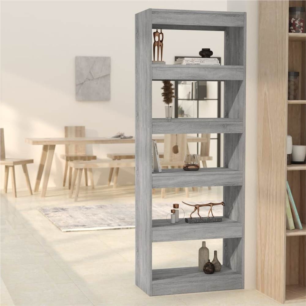 

Book Cabinet/Room Divider Grey Sonoma 60x30x166 cm Chipboard