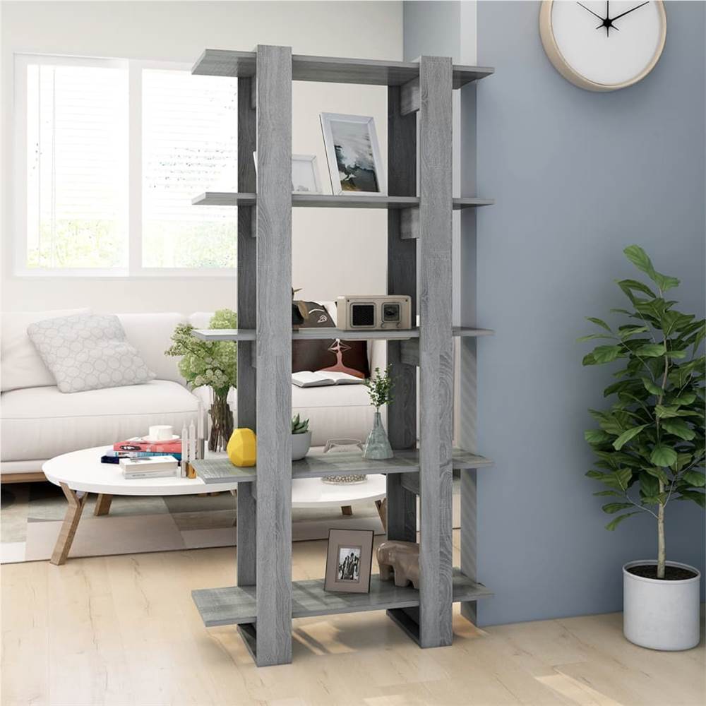 

Book Cabinet/Room Divider Grey Sonoma 80x30x160 cm Chipboard