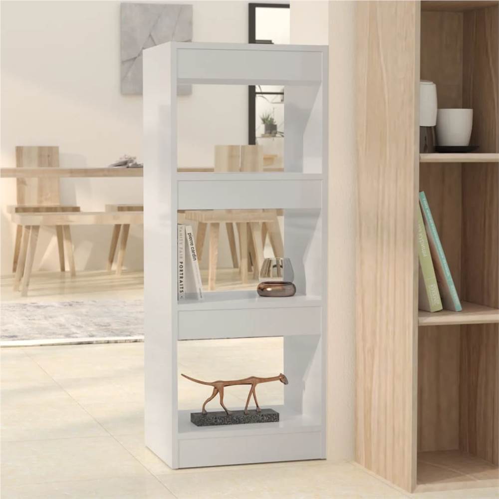 

Book Cabinet/Room Divider High Gloss White 40x30x103 cm Chipboard