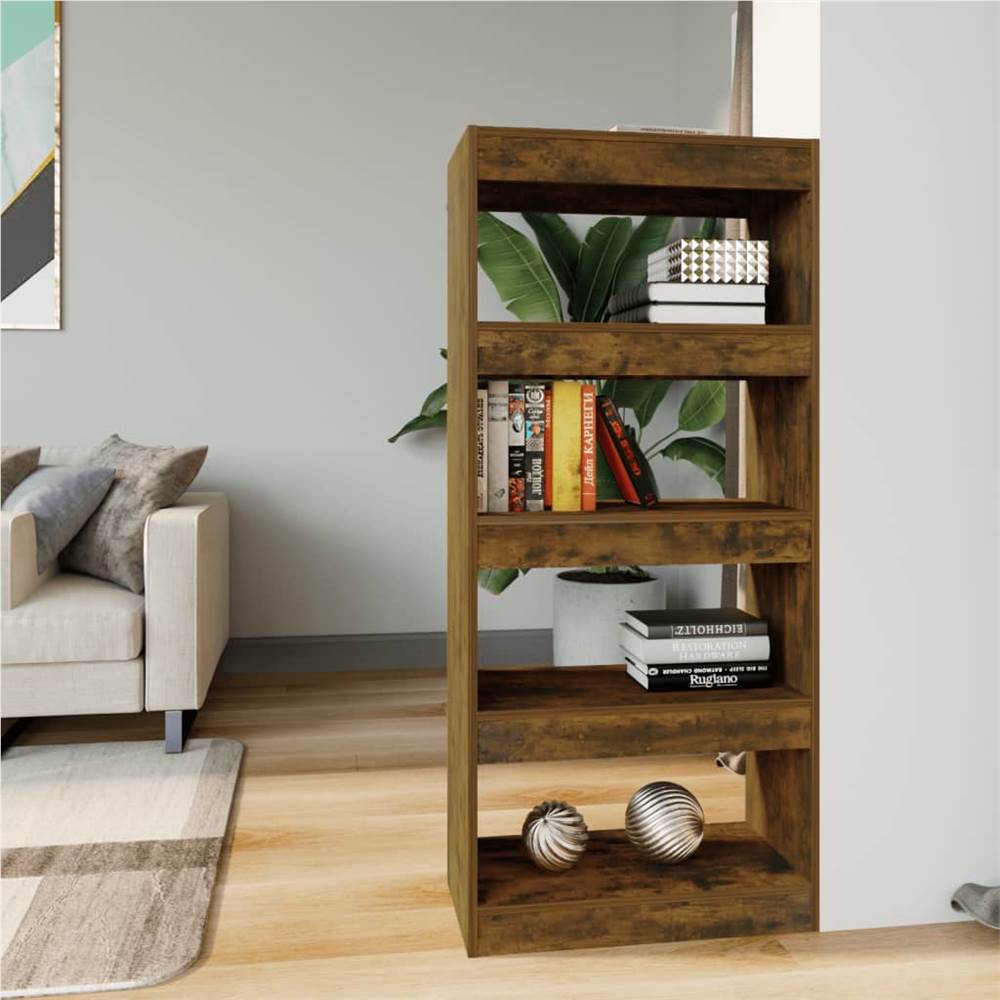 Book Cabinet/Room Divider Smoked Oak 60x30x135 cm Engineered Wood