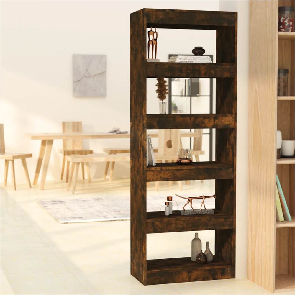 

Book Cabinet/Room Divider Smoked Oak 60x30x166 cm Chipboard