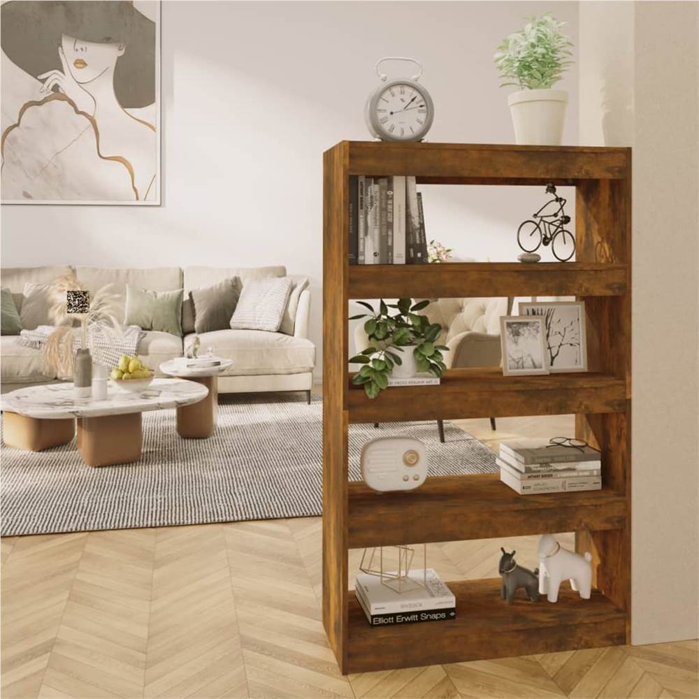 

Book Cabinet/Room Divider Smoked Oak 80x30x135 cm Chipboard