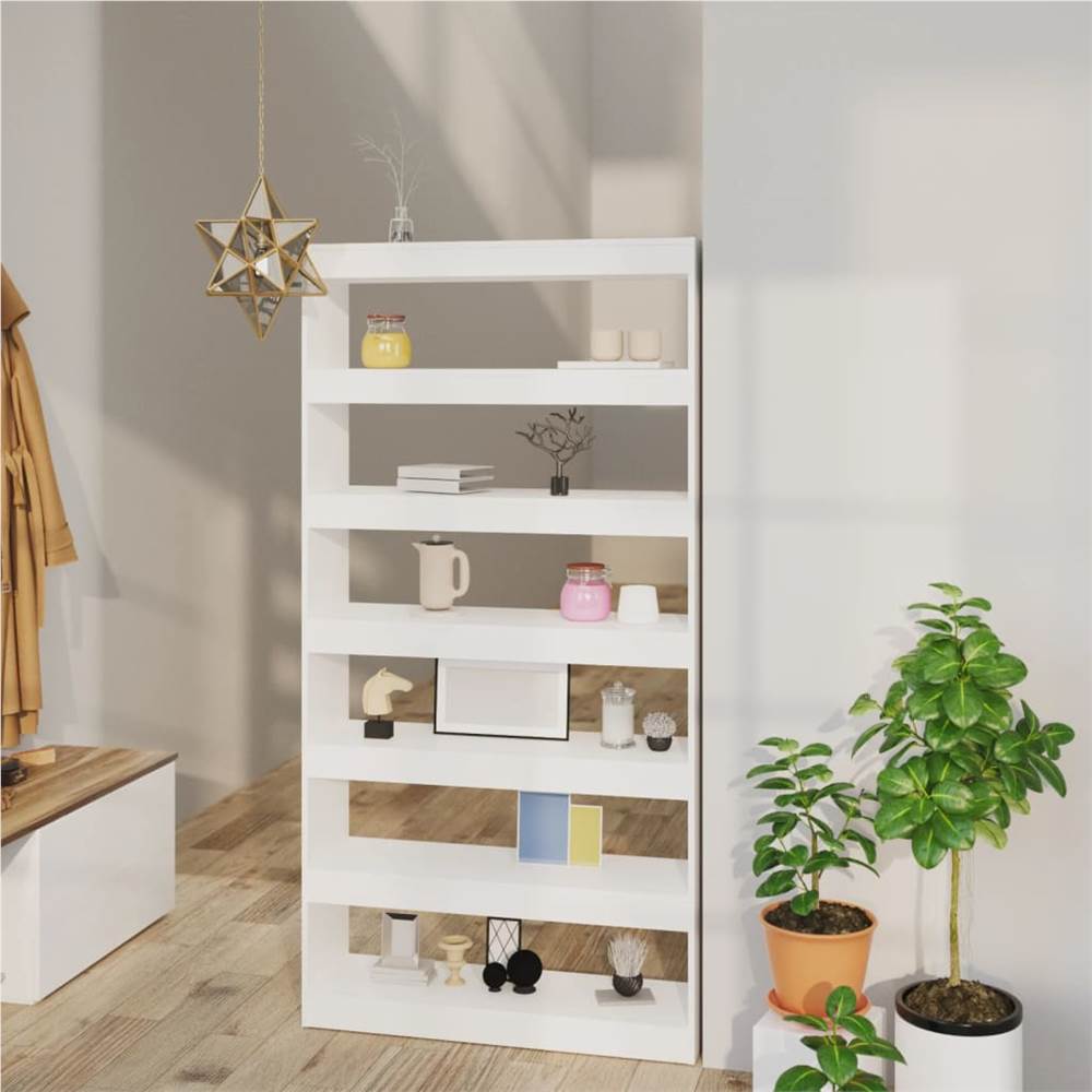 

Book Cabinet/Room Divider White 100x30x198 cm Engineered wood
