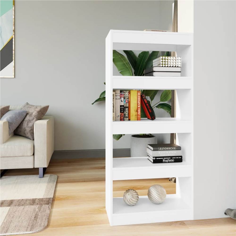 Book Cabinet/Room Divider White 60x30x135 cm Engineered Wood