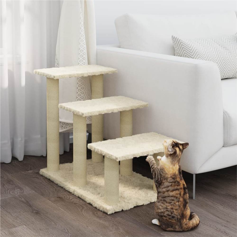 Cat Tree with Sisal Scratching Posts Cream 50.5 cm