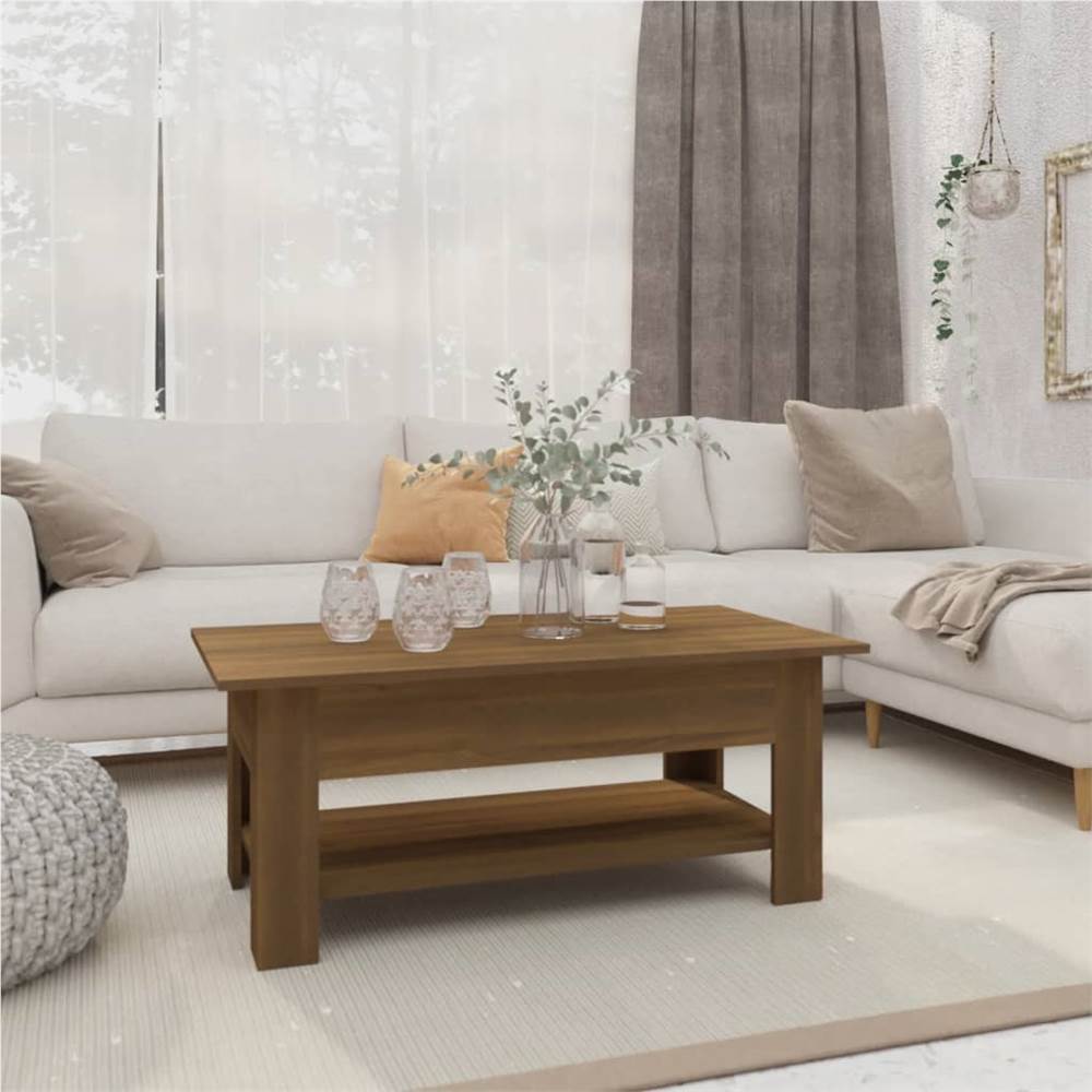 

Coffee Table Brown Oak 102x55x42 cm Chipboard