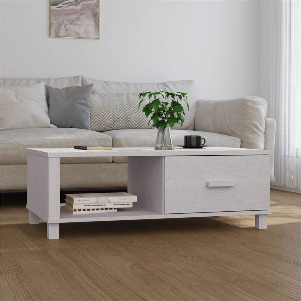 

Coffee Table White 100x55x35 cm Solid Wood Pine