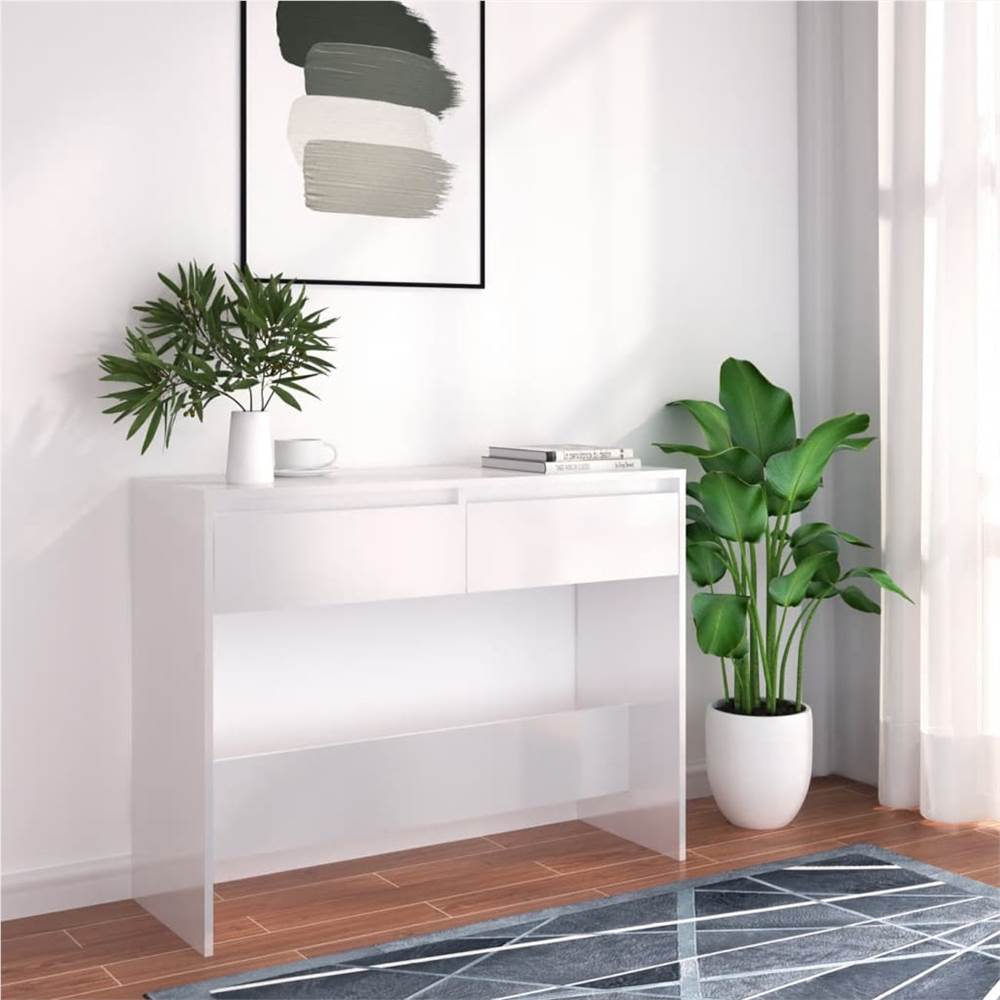 

Console Table High Gloss White 100x35x76.5 cm Chipboard