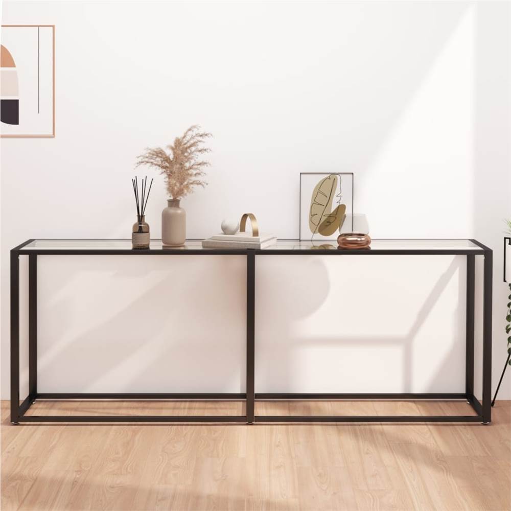 Console Table Transparent 200x35x75.5cm Tempered Glass