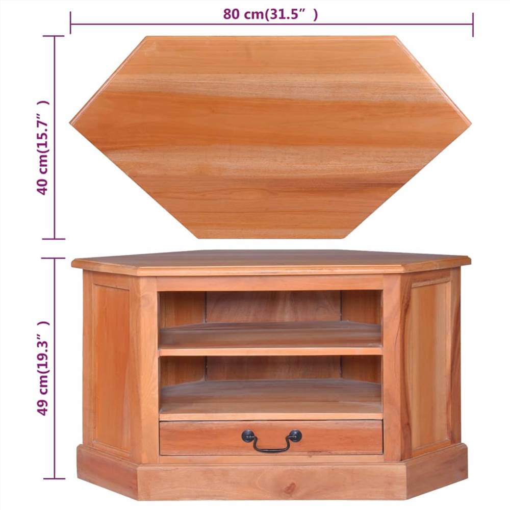 Corner TV Cabinet 80x40x49 cm Solid Wood Mahogany