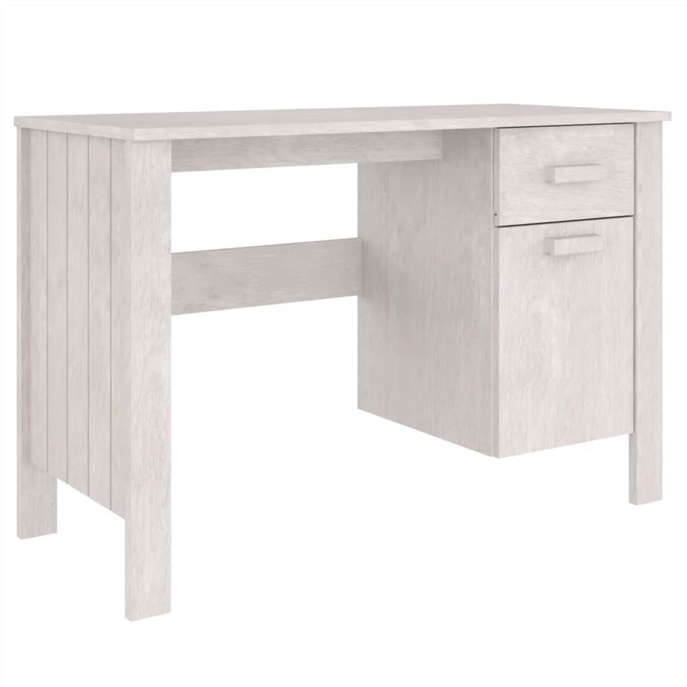 Desk White 113x50x75 cm Solid Wood Pine
