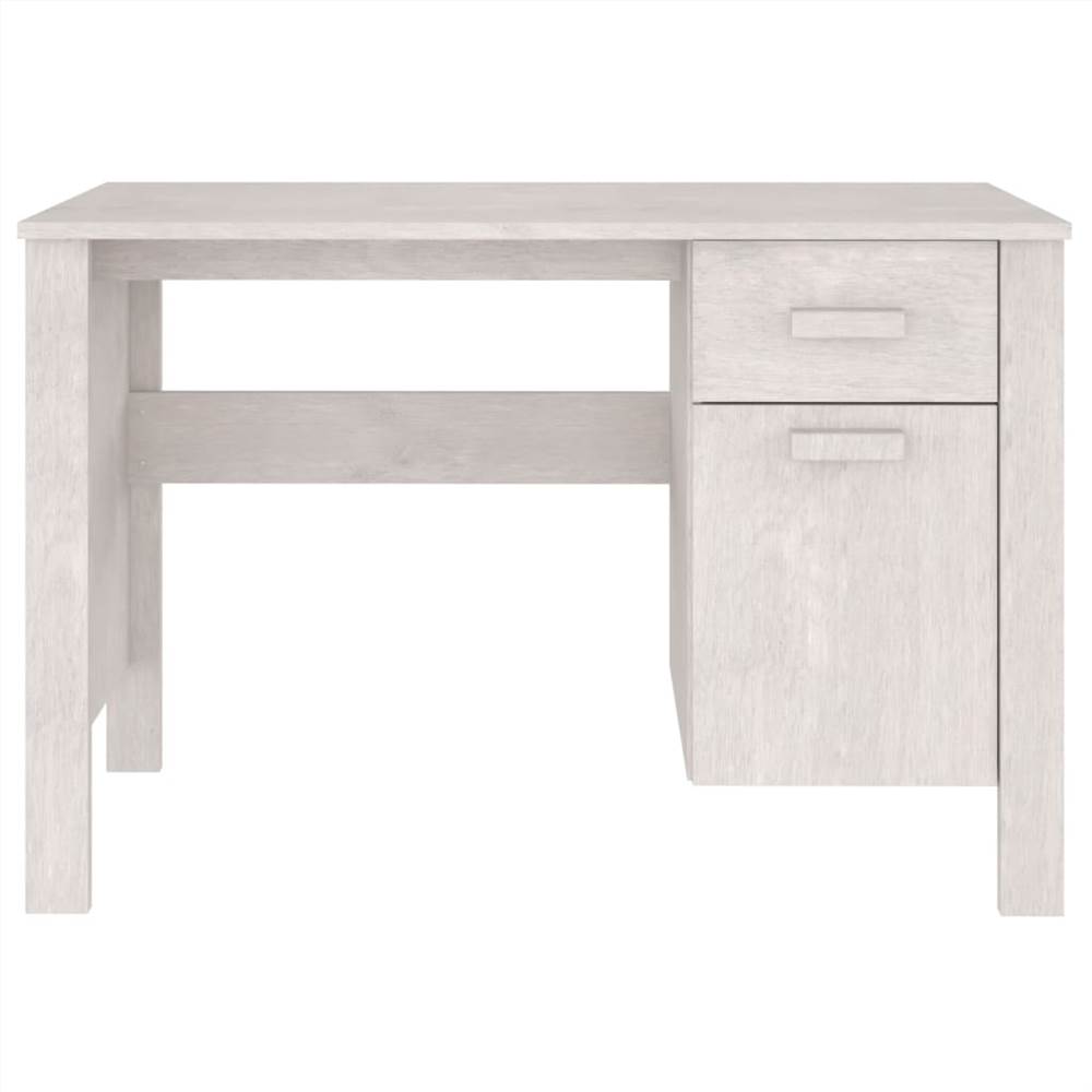Desk White 113x50x75 cm Solid Wood Pine