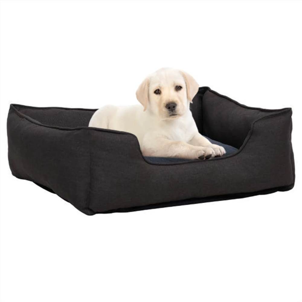 

Dog Bed Dark Grey 110.5x80.5x26 cm Linen Look Fleece