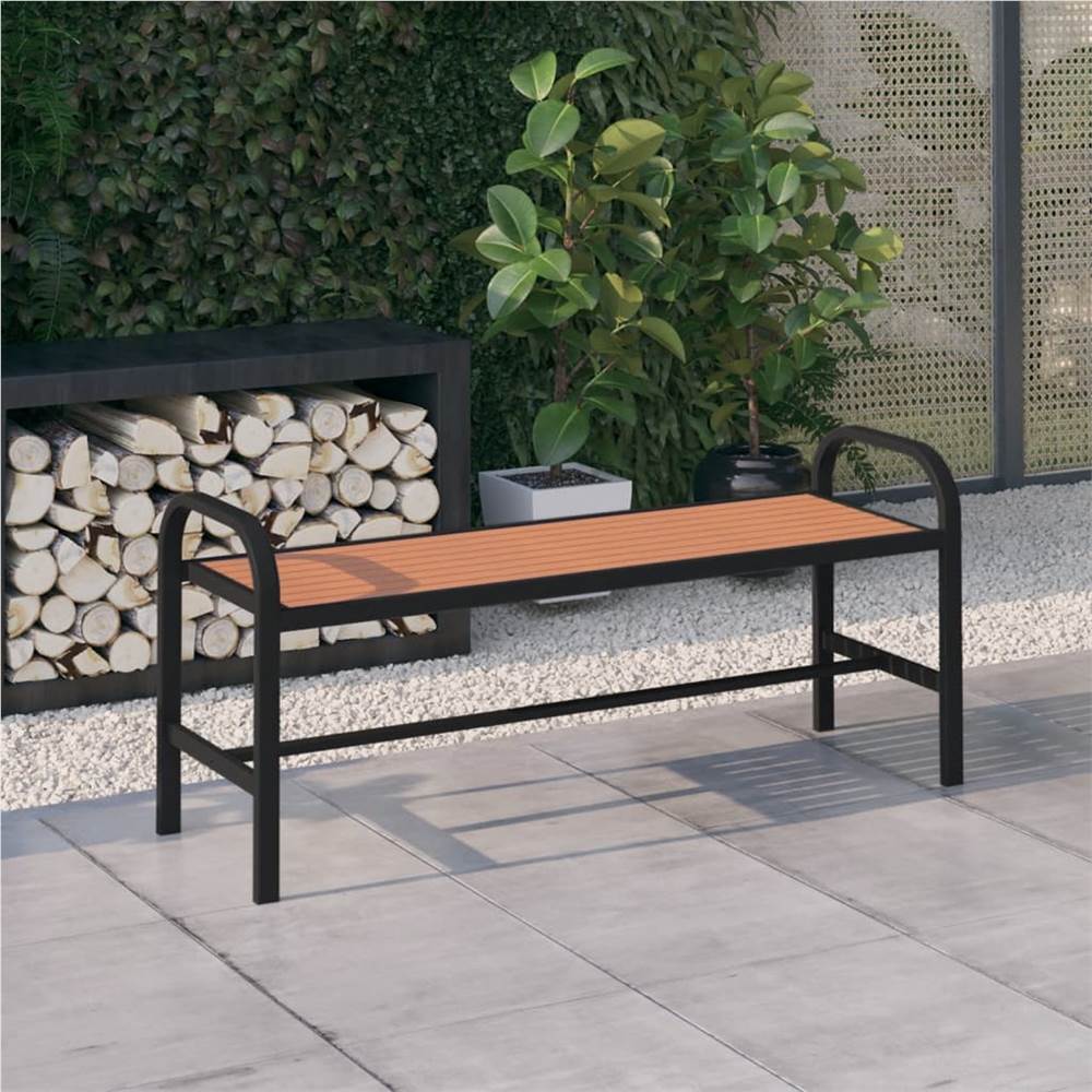 

Garden Bench 124.5 cm Steel and WPC Brown and Black