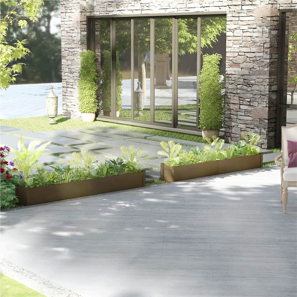 

Garden Planters 2 pcs Honey Brown 200x31x31 cm Solid Pinewood