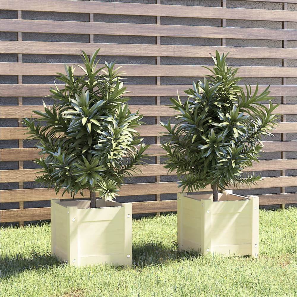 

Garden Planters 2 pcs White 31x31x31 cm Solid Pinewood