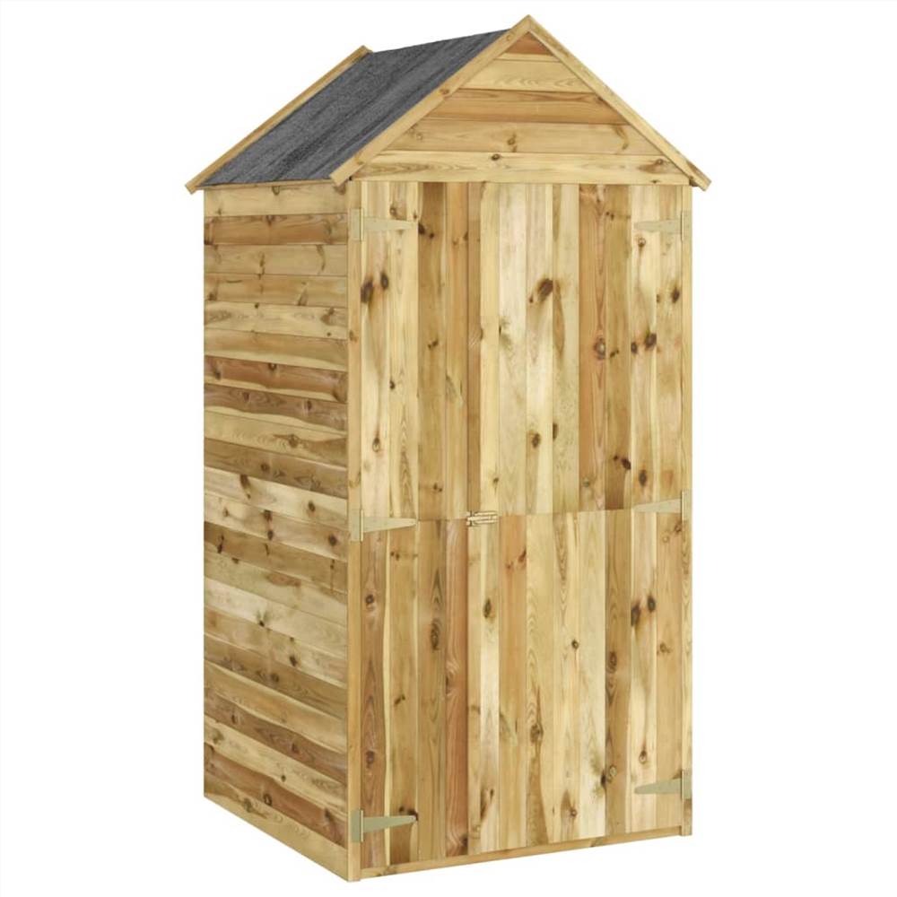 Garden Tool Shed with Door 107x107x220 cm Impregnated Solid Wood Pine