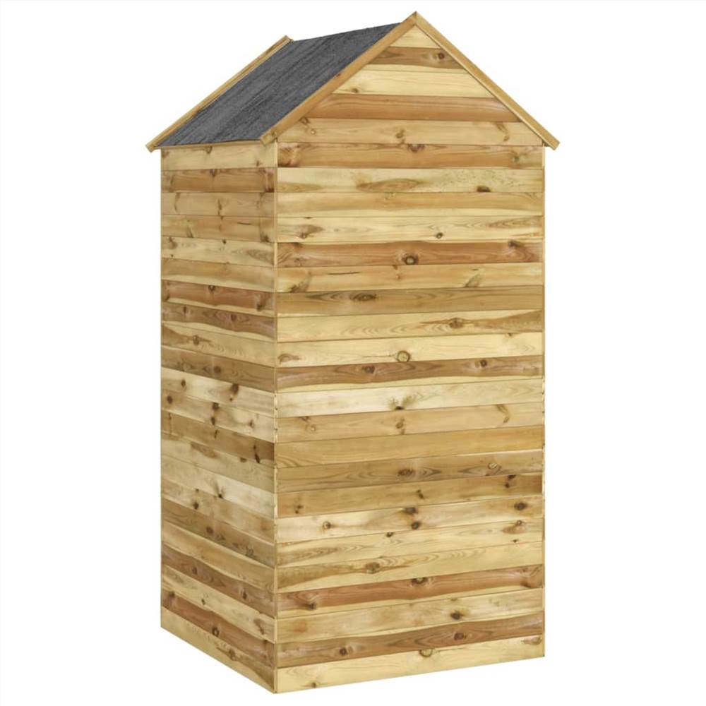 Garden Tool Shed with Door 107x107x220 cm Impregnated Solid Wood Pine