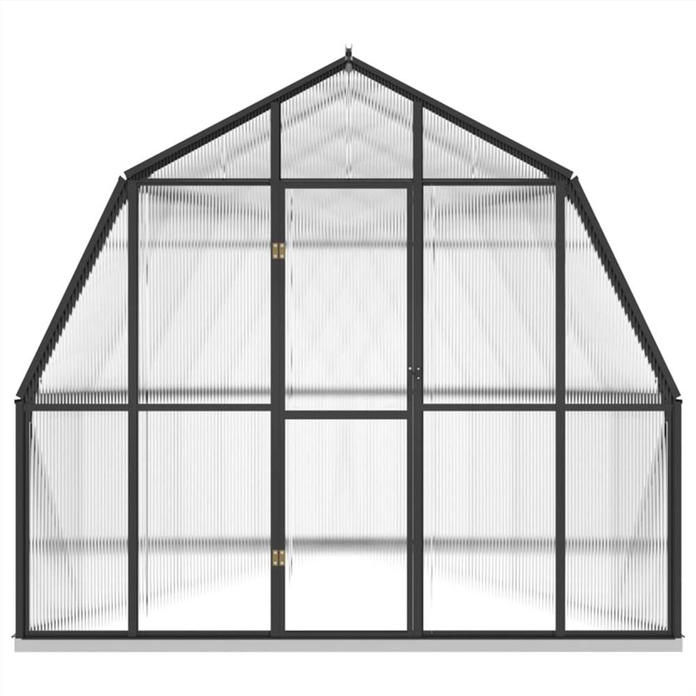 Greenhouse with Base Frame Anthracite 16.64 m² Aluminium
