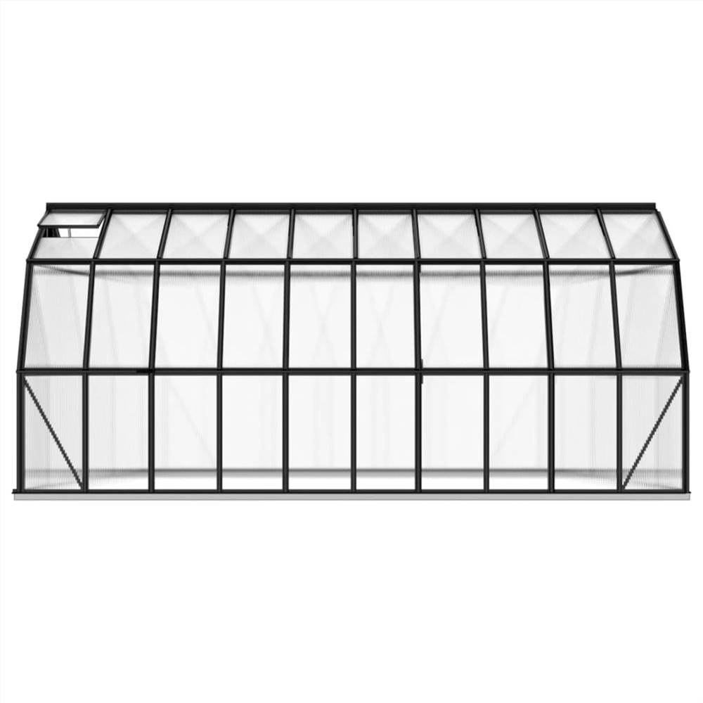 Greenhouse with Base Frame Anthracite 16.64 m² Aluminium