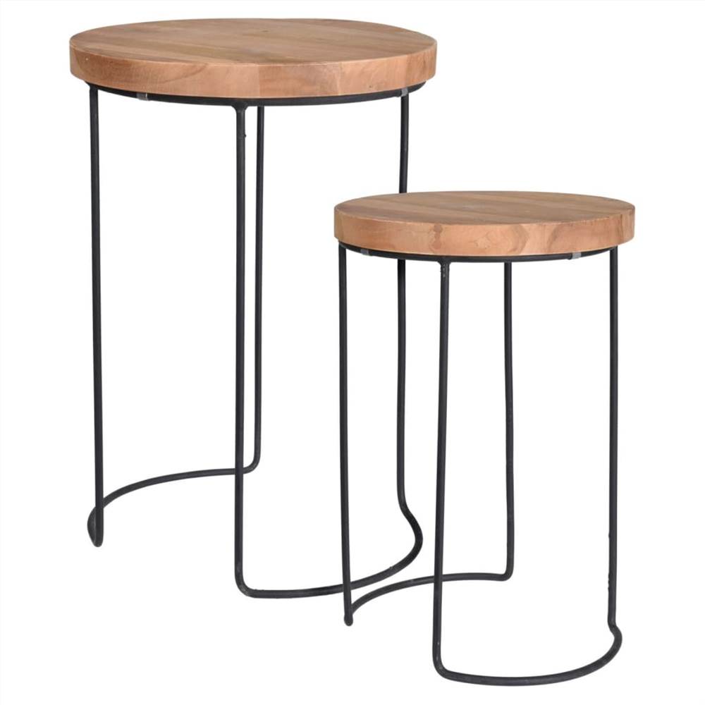Home&Styling 2 Piece Side Table Set Teak