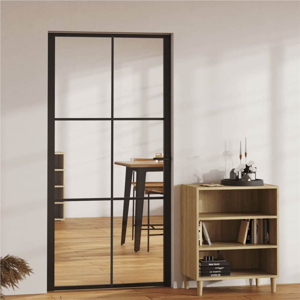 

Interior Door ESG Glass and Aluminium 102.5x201.5 cm Black